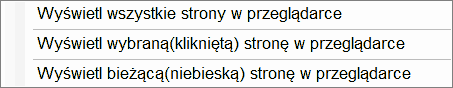 Menu kontekstowe listy stron
